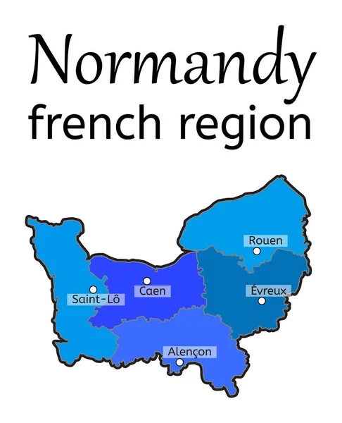 Карта французского региона Нормандия — стоковый вектор