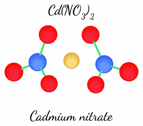Nitrato de cadmio CdN2O6 molécula — Vector de stock