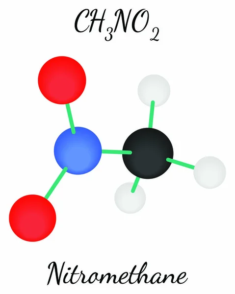 硝基甲烷 Ch3no2 分子 — 图库矢量图片