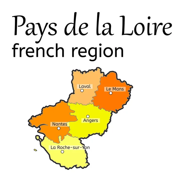 Pays de la loire französische Landkarte — Stockvektor