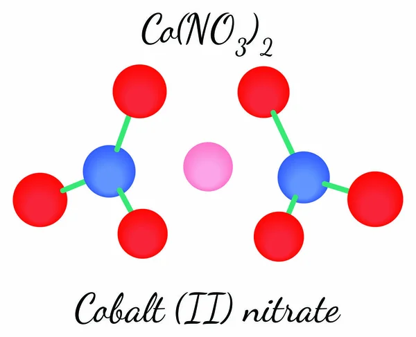 Nitrato de cobalto II CoN2O6 molécula — Vector de stock