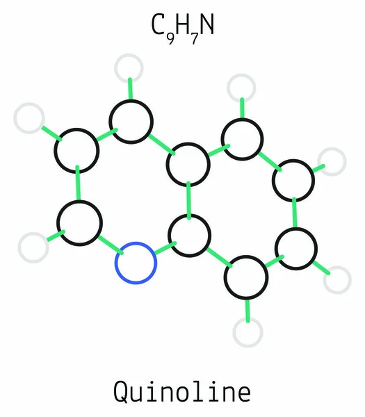 Quinolina C9H7N molécula — Vector de stock