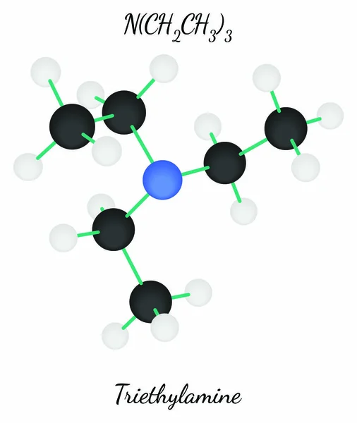 Trietilamina C6H15N molécula — Vector de stock