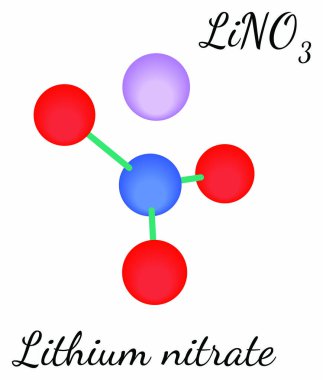 Lino3 lityum nitrat molekül