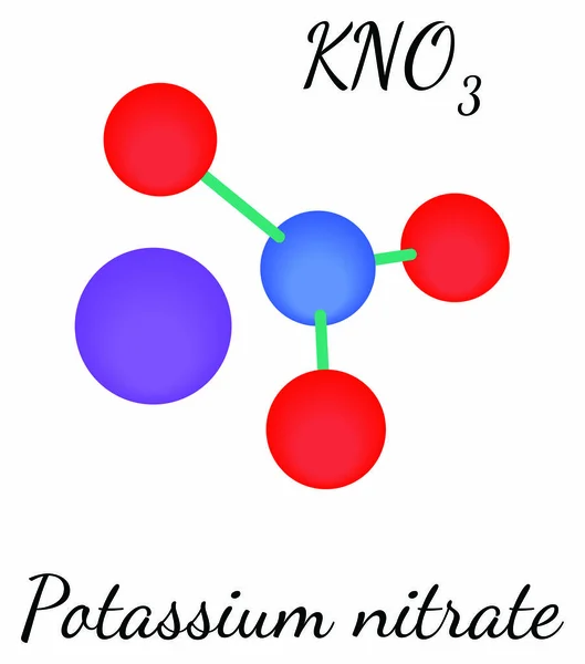 KNO3 Molécula de nitrato de potasio — Vector de stock