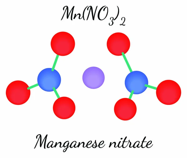 Nitrato de manganeso MnN2O6 molécula — Vector de stock