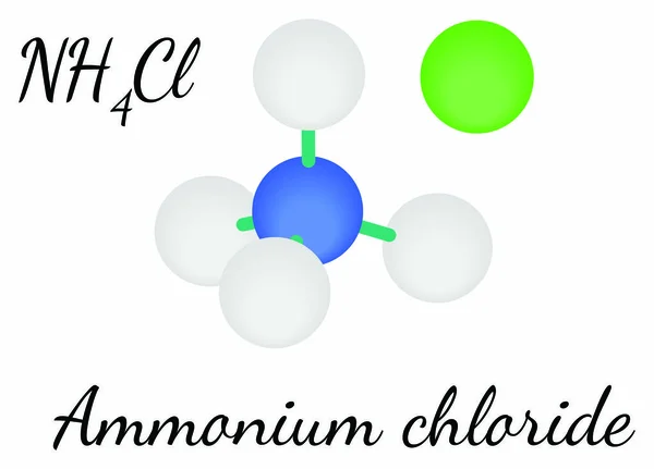 Cloruro de amonio NH4Cl molécula — Vector de stock