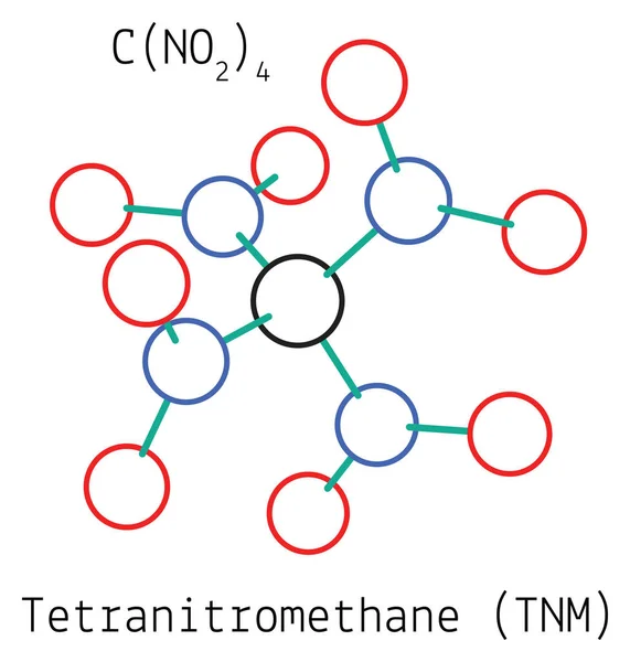 Tetranitromethane CN4O8 molecule — Stock Vector