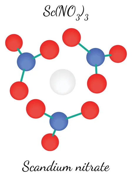 Nitrato de escandalo ScN3O9 molécula — Vector de stock