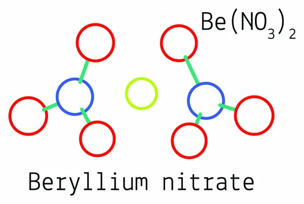 BeN2O6 Molécula de nitrato de berilio — Vector de stock