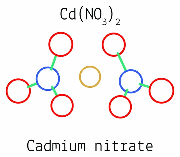 Nitrato de cadmio CdN2O6 molécula — Vector de stock