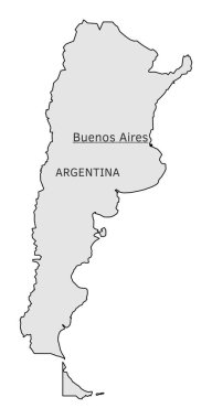 Arjantin siluet harita Buenos Aires sermaye