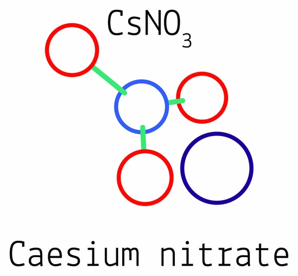 CsNO3 Molécula de nitrato de cesio — Vector de stock
