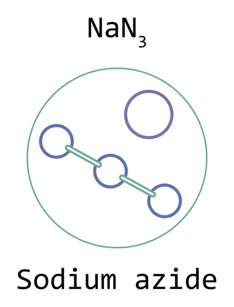 Molécula Azida sódica NaN3 — Vector de stock