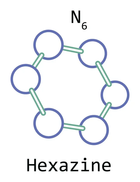 Molécula N6 Hexazina — Vector de stock