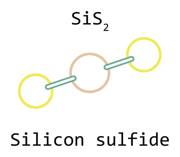 Molécula SiS2 Sulfuro de silicio — Vector de stock