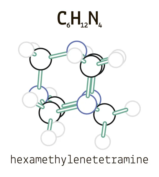 C6H12N4 hexametilenetetramina molécula — Vector de stock