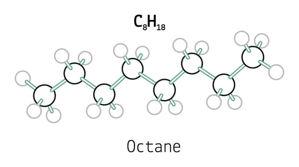 C8H18 molécula de octano — Vector de stock
