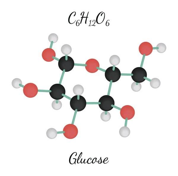 Molekul C6H12O6 Glucose - Stok Vektor
