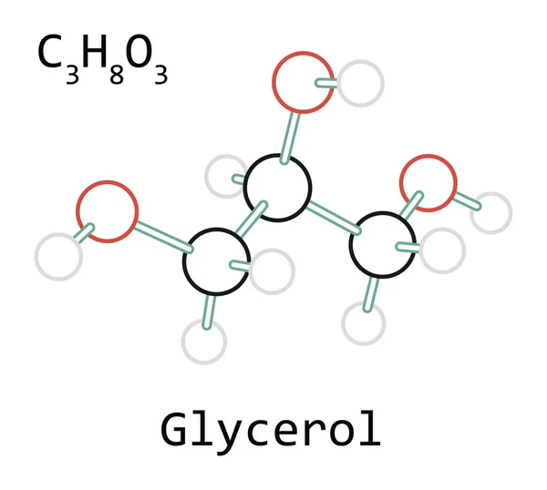 Molécula C3H8O3 glicerol — Vector de stock