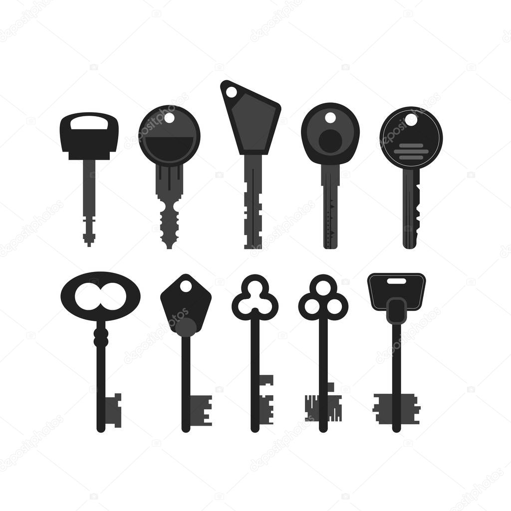 Collection of vintage and modern key