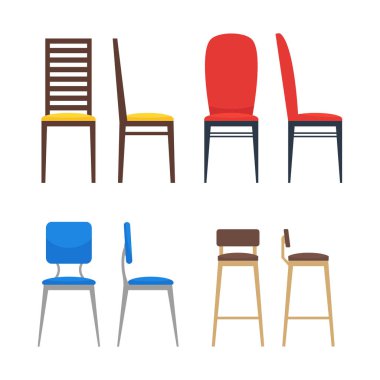 Icon set sandalyeler. Oturma mobilyaları