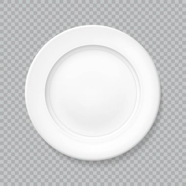 Beyaz gerçekçi plaka Üstten Görünüm