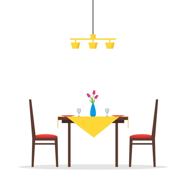 Düz yemek masası ve sandalyeler