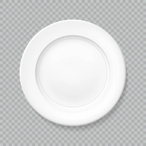 Beyaz gerçekçi plaka Üstten Görünüm