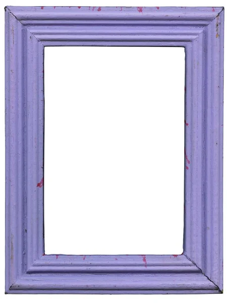 Old wooden photo frame purple. — Stock Photo, Image