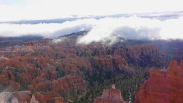 Parque Nacional Bryce Canyon em Utah com neve — Vídeo de Stock