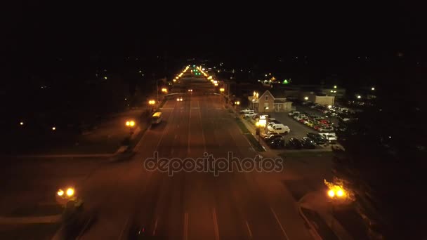 Ländliche Städte leuchten in der Nacht — Stockvideo