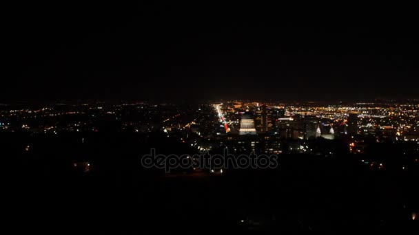 Downtown Salt Lake City at night — Stock Video