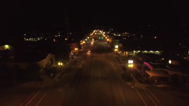 Rural town lights at night — Stock Video