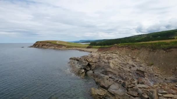 Oceanu skaliste wybrzeża w Kanada — Wideo stockowe