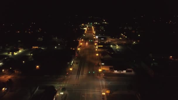 Villes rurales lumières la nuit — Video