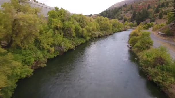 空中射击的美丽的河 — 图库视频影像