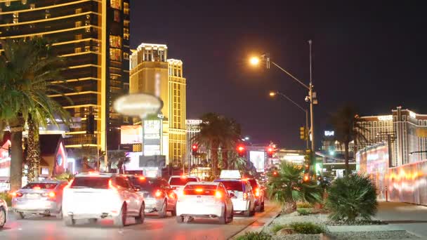 Timelapse Las Vegas Strip w nocy — Wideo stockowe