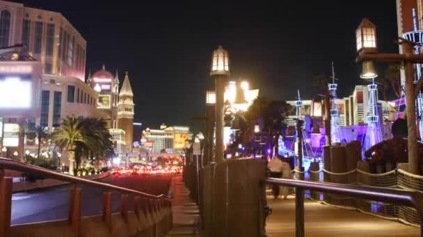 Un timelapse della striscia di Las Vegas di notte — Video Stock