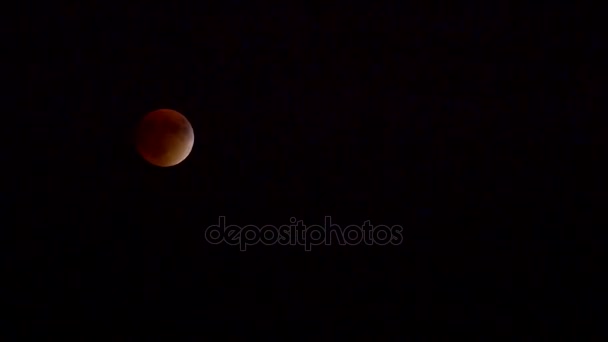 Blood moon från lunar eclipse — Stockvideo