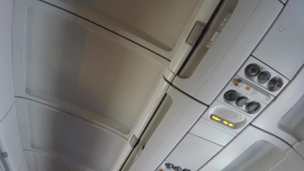 Interior of modern airplane — Stock Video