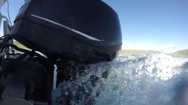 Engine running on a motor boat — Stock Video