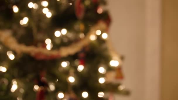 Krásný vysoký vánoční strom — Stock video