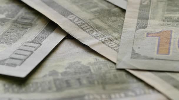 Pile of hundred dollar united states bills — Stock Video
