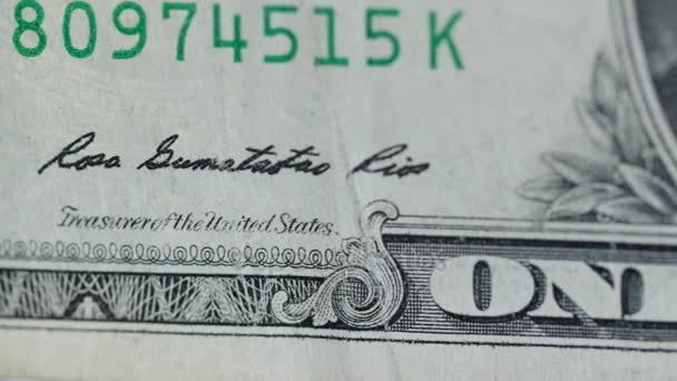 Ένα Δολάριο Ηνωμένων Πολιτειών Μπιλ — Αρχείο Βίντεο