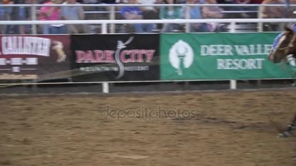 Cowboy PRCA rodeo event — Stock Video