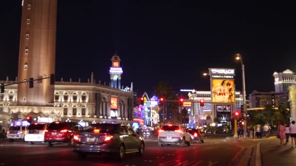 Las Vegas Strip à noite — Vídeo de Stock