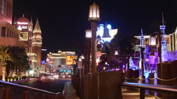 Лас-Вегас Стрип вночі — стокове відео
