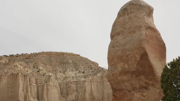 Сім'я нудистів chimney rock в басейні Kodachrome — стокове відео