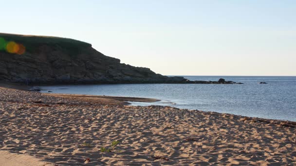 Una hermosa cala marina y playa de arena — Vídeo de stock